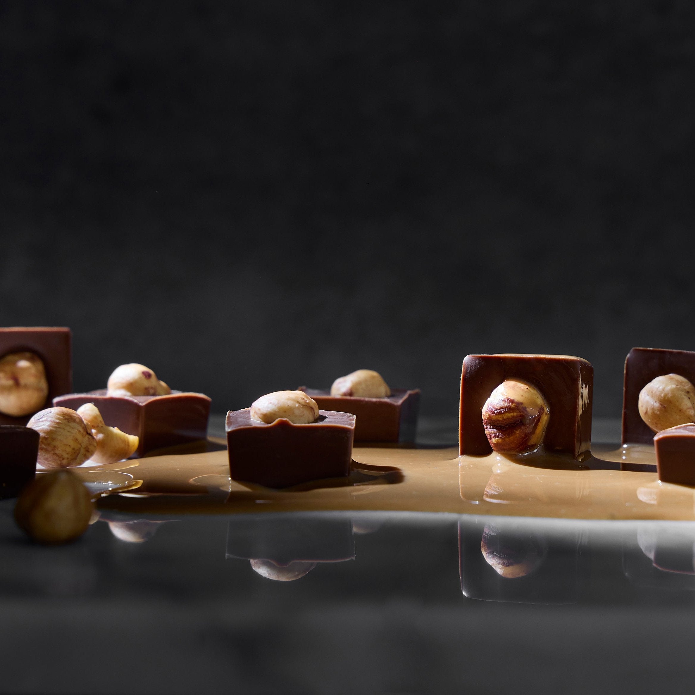 Gianduia Chocolate Truffles with Hazelnuts and caramel