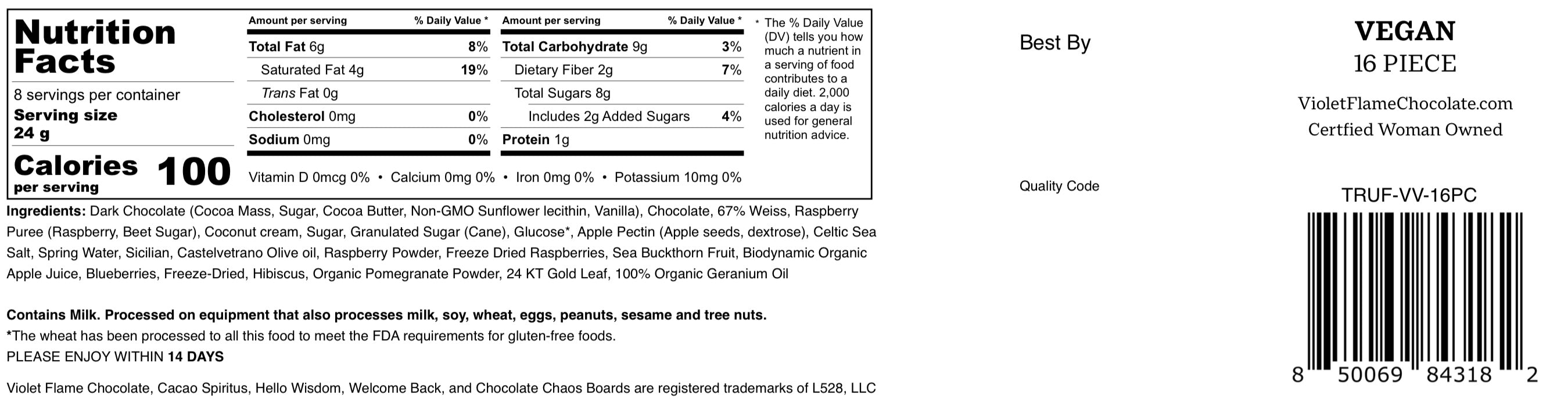 VOLUMINOUS VEGAN 16 TRUFFLES