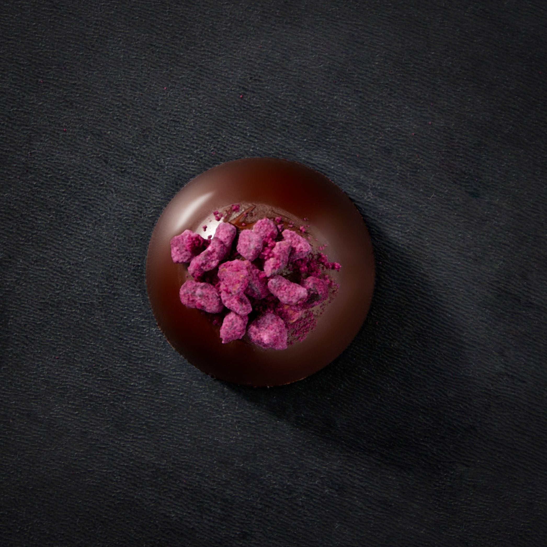 Dark Chocolate Truffle sprinkled with Ube Cacao Nibs on top